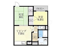 宮地ビル 2DKの間取図画像