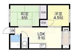 島上マンション 2LDKの間取図画像