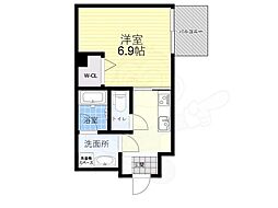 アクシア東有岡 2階1Kの間取り