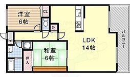 サンフラワー 3階2LDKの間取り