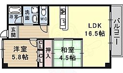 グランドール南野 2LDKの間取図画像
