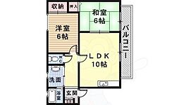 松井ハイツ 2LDKの間取図画像