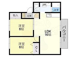 ハーモニーハウスホールド 2LDKの間取図画像