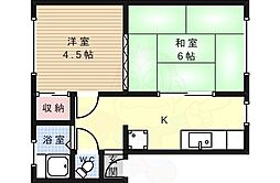 リベルタス伊丹郷町 2Kの間取図画像