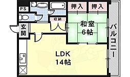 第2恭西ビル 1LDKの間取図画像