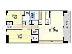 ローレルスクエア尼崎ルネ・ガーデンテラス 2LDKの間取図画像