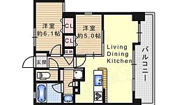 ワコーレ伊丹駅前ウィングス 2LDKの間取図画像