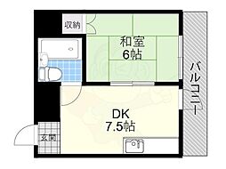エクセレント伊丹 1DKの間取図画像