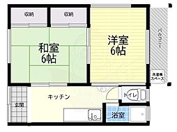 阪部文化 2Kの間取図画像