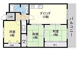 エスペーロ伊丹西 3LDKの間取図画像