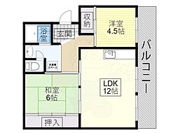 メゾン笹原 2LDKの間取図画像