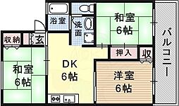 ハイライズ中西 3DKの間取図画像