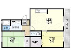 フォンテーヌ2 2LDKの間取図画像