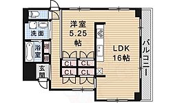 北浦マンション 1LDKの間取図画像