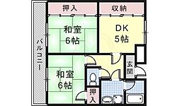 ユニハイム阪西 3DKの間取図画像
