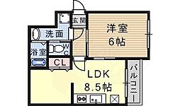 ハイツ昆陽 1LDKの間取図画像