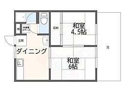 坂上ハイツ 2DKの間取図画像