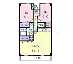 ラフィーネ南伊丹 2LDKの間取図画像