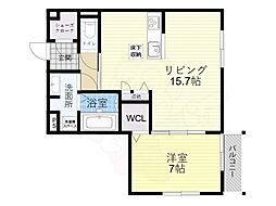 フルール 1LDKの間取図画像