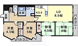 光栄ハイツ伊丹 4LDKの間取図画像