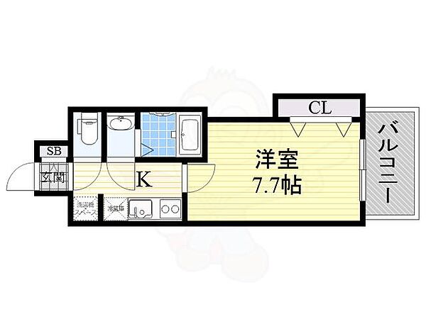 大阪府大阪市東淀川区東中島６丁目(賃貸マンション1K・5階・26.04㎡)の写真 その2