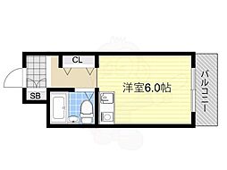 エサカファインクレスト ワンルームの間取図画像