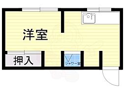 双葉荘 1DKの間取図画像