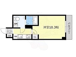 SERENiTE江坂四番館 7階1Kの間取り