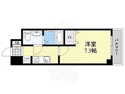 アリビオ千里豊津 4階1Kの間取り