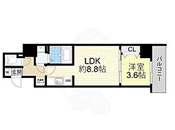 ArtizA緑地公園 5階1LDKの間取り