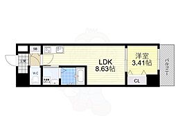 アーバンパーク新大阪 1LDKの間取図画像