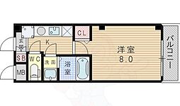 カルム西淡路 3階1Kの間取り
