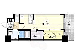 セレ二テ新大阪プリエ 1LDKの間取図画像