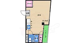 シティ西三国マンション ワンルームの間取図画像