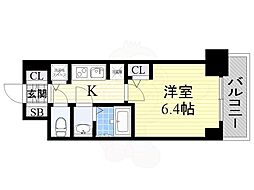S-RESIDENCEESAKA 1Kの間取図画像