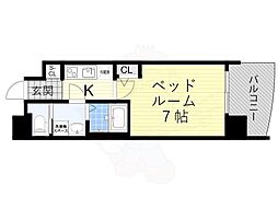 セレニテ三国プリエ 1Kの間取図画像