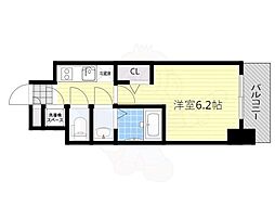 エスリード新大阪ヴェルデ 1Kの間取図画像
