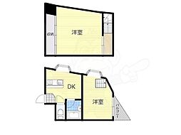 エクト2 2DKの間取図画像