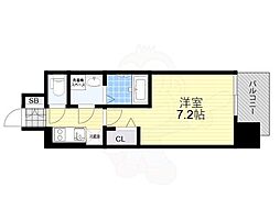 Attirant西三国 1Kの間取図画像