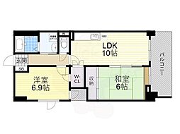 ウエストコート新大阪 2LDKの間取図画像