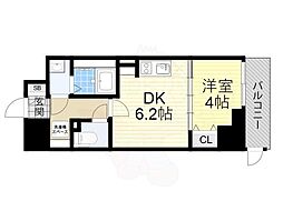 TOPAZ江坂 1DKの間取図画像