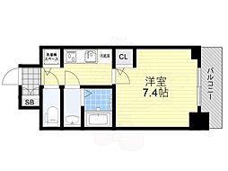 エスレジデンス江坂エミネンス 1Kの間取図画像