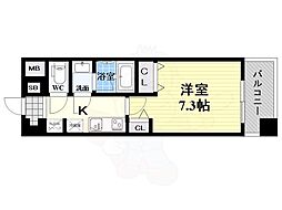 セレッソコートリバーサイドOSAKA 1Kの間取図画像