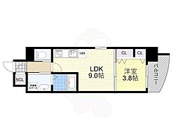 サンレムート.新大阪east 1LDKの間取図画像