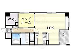 CASSIA江坂 1LDKの間取図画像