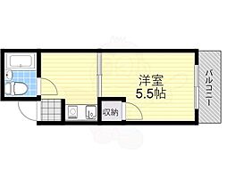 Grandcourt新大阪 1Kの間取図画像