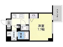 ラドゥセール江坂2 1Kの間取図画像