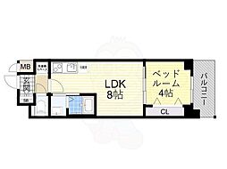 MAXIVCROS江坂 1LDKの間取図画像