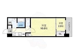 新大阪フェアリーテールファースト 2Kの間取図画像