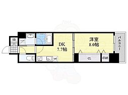 フィールドライト新大阪 1DKの間取図画像